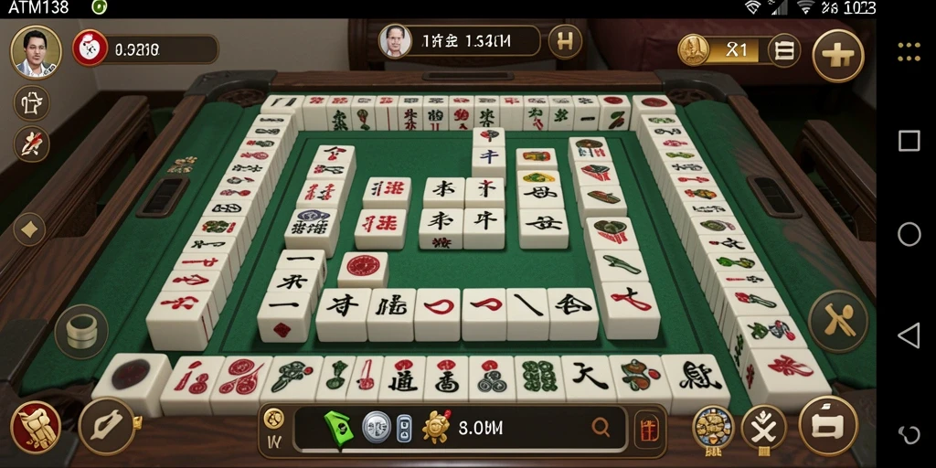 Tampilan gameplay seru dari ATM138, permainan Mahjong yang mengasyikkan.