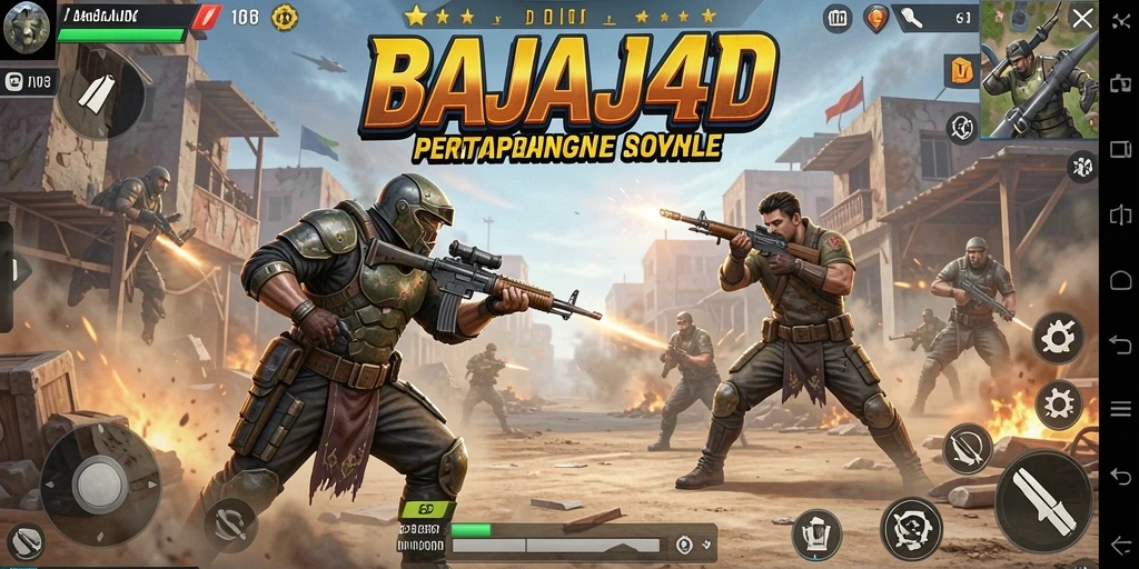 Tangkapan layar utama BAJAJ4D menampilkan aksi pertempuran seru Battle Royale.