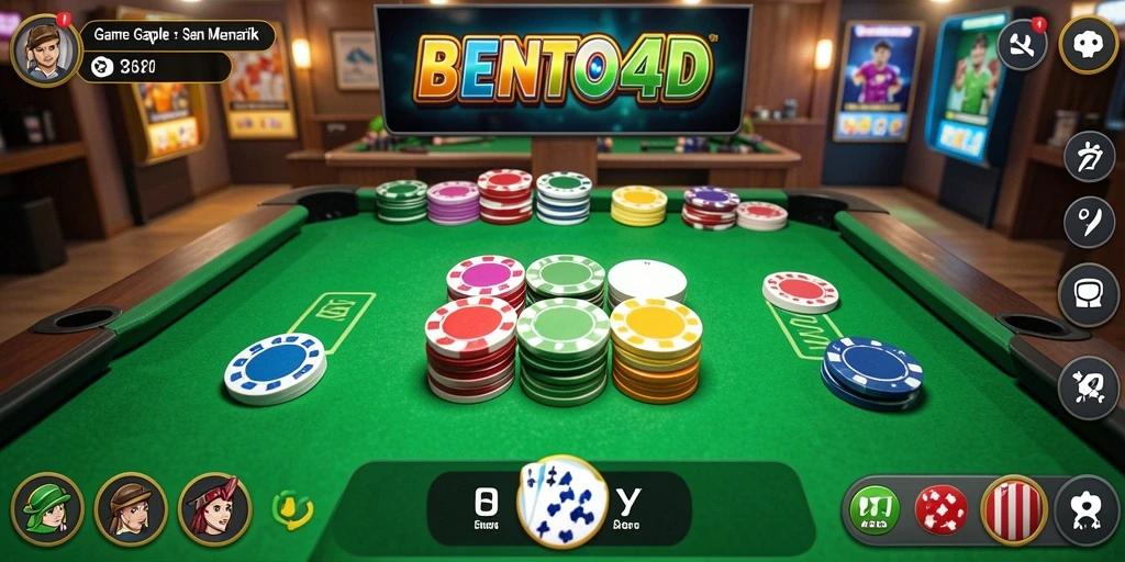 Screenshot gameplay BENTO4D yang menunjukkan serunya bermain Gaple.