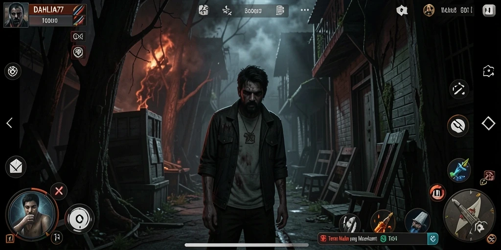 Screenshot gameplay DAHLIA77 yang menampilkan momen mencekam.