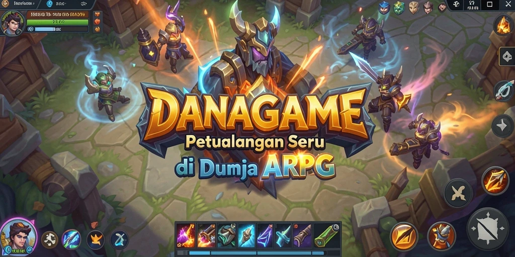 Tangkapan layar gameplay menampilkan pertarungan seru dan karakter dinamis di DANAGAME.