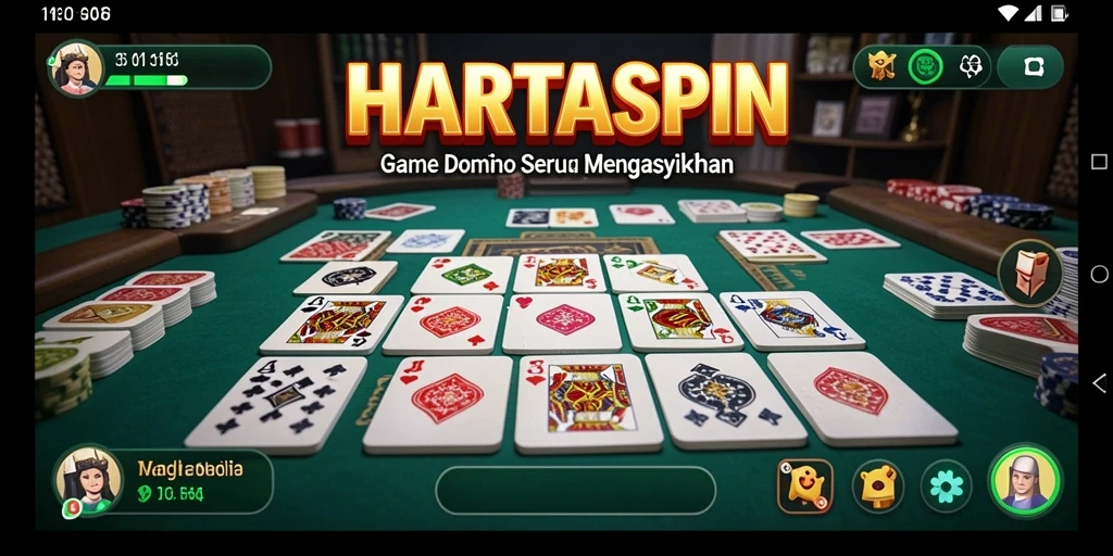 Tampilan gameplay seru dari HARTASPIN yang memikat para pemain Domino.