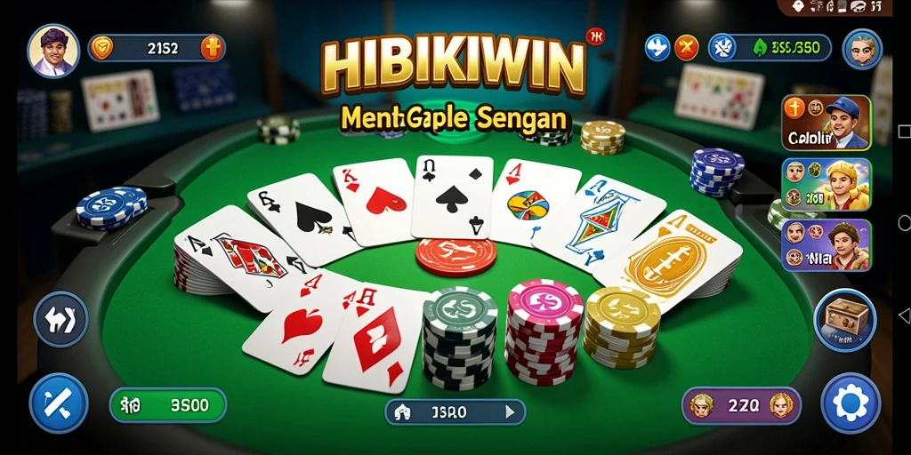 Tampilan screenshot gameplay HIBIKIWIN yang penuh aksi Gaple.