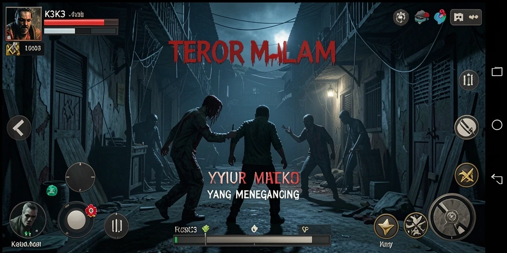 Gameplay seram K3K3 yang mencekam dan penuh ketegangan.
