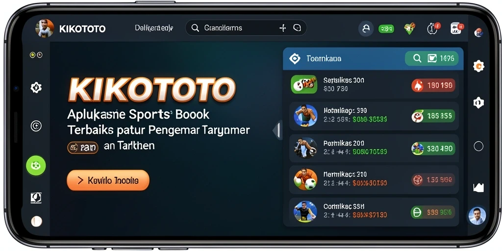 Screenshot utama KIKOTOTO menampilkan antarmuka taruhan olahraga yang menarik.