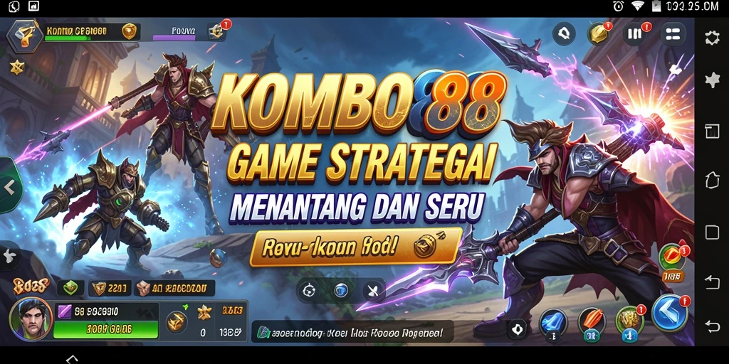 Screenshot permainan KOMBO88 menampilkan aksi strategi yang intens.