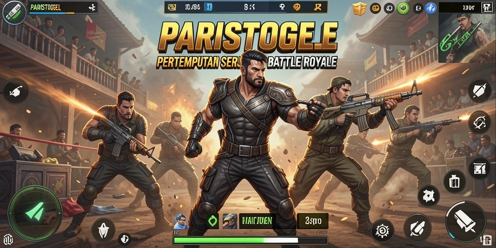 Gameplay seru di PARISTOGEL dalam pertempuran Battle Royale.